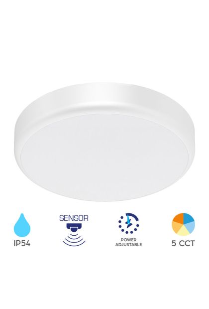 Plafonjera LED 20W-5U1-SENZOR-IP54 BRYGRANDE BC15-00480