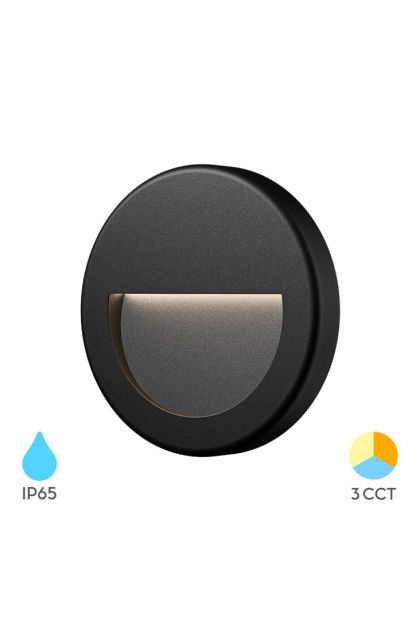 Svjetiljka zidna BRY-VEKTA-B-KRUG-CRNA-3W- 3U1-IP65 BG38-02081
