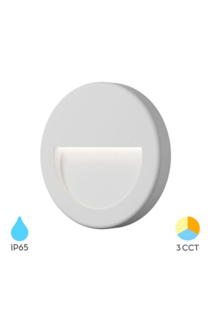 Svjetiljka zidna BRY-VEKTA-B-KRUG-BIJELA 3W-3U1-IP65 BG38-02080