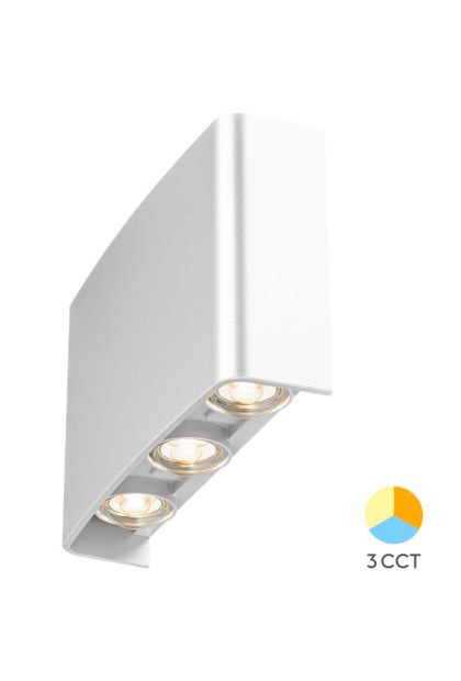 Svjetiljka baštenska zidna BRY-VEKTOR-BWL- BIJELA-6X1W-3U1-IP65-BG38-03380