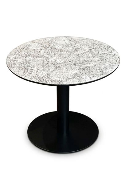 Sto klub STAKLO+METAL  fi500 mm visina 400 mm C2959