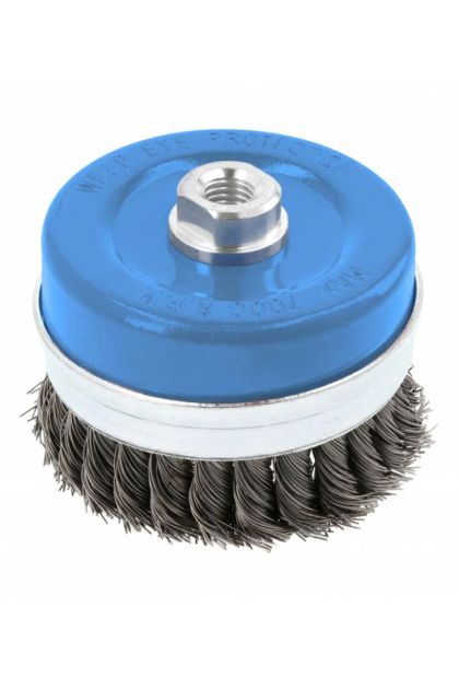 Četka lončasta čelična 0,5mm promjer 100mm za kutnu brusilicu M14 HT7D738