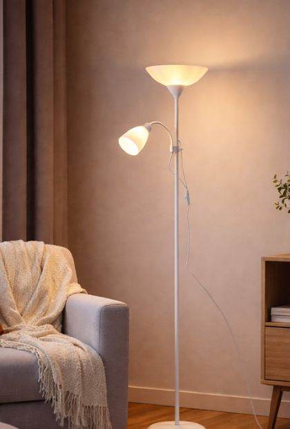 Lampa podna E-LIGHT HESTER EL-028-2F BIJELA