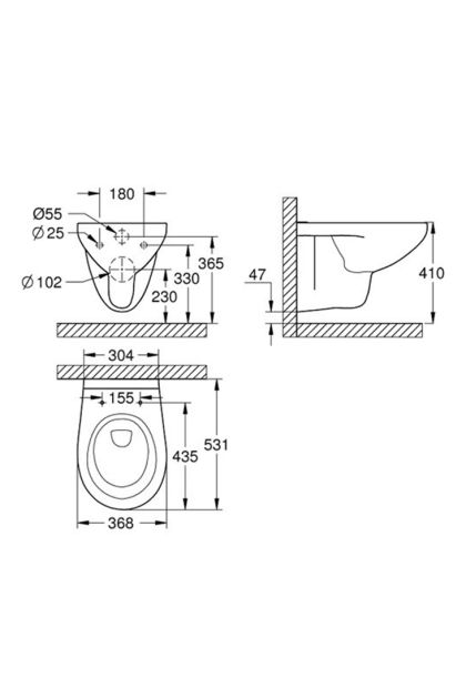 Viseća WC školjka RIMLESS-GROHE-B