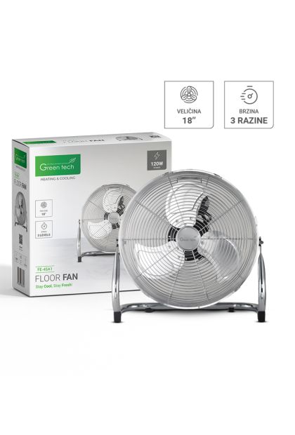 Ventilator podni 120W 18" BAKRENI MOTOR KROM BROJA Green Tech FE-45A1