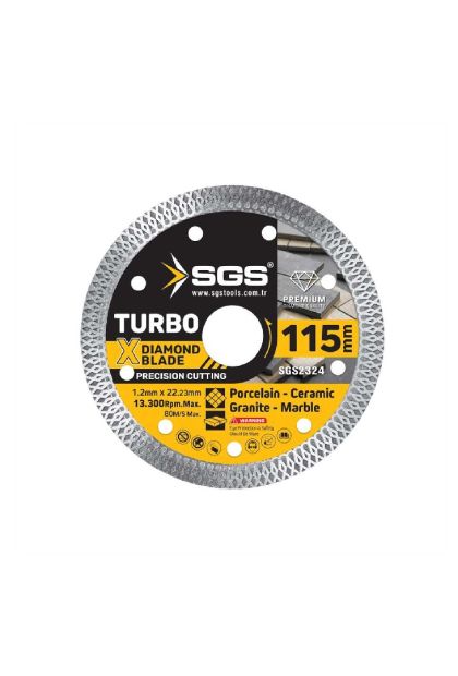 SGS Premium Turbo dijamantni rezni disk, 115 mm x 1,6 mm, precizno rezanje za porculan, keramiku,