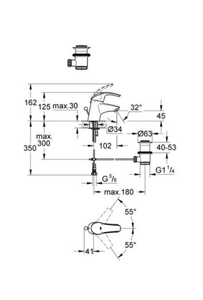 Baterija za umivaonik Eurosmart Grohe