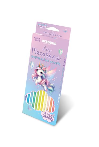 Drvene boje 12/1+šiljalo PASTEL UNL-2558 Octopus