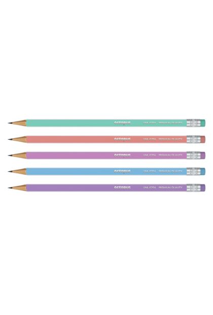 Olovka grafitna HB sa gumicom TRIANGULAR PASTEL LINE Octopus