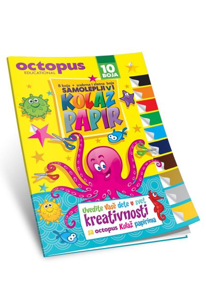 Kolaž papir  samoljepljivi 10 boja B5 16,5x22 Octopus