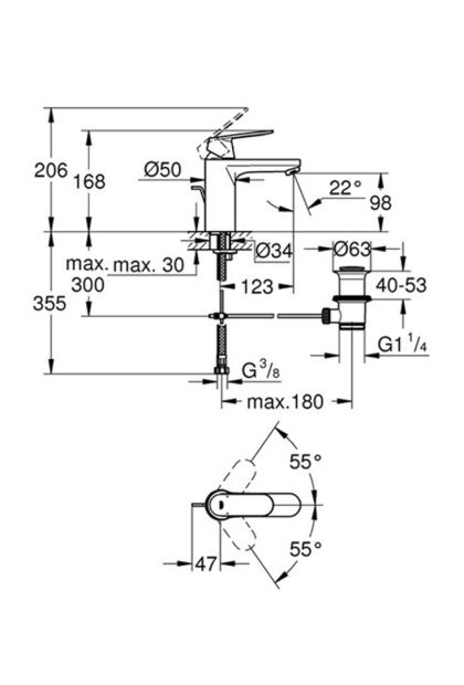 Baterija za umivaonik COSMOPOLITAN XL GROHE