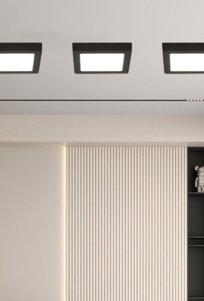 LED Panel E-light 18w Kvadratni Nadgradni 6500k Crni