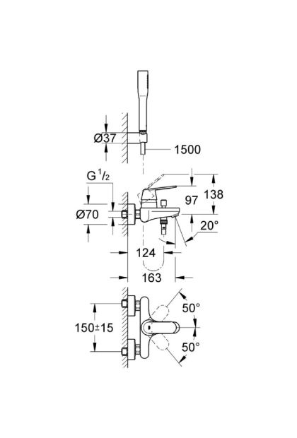 Baterija Za Kadu Eurosmart Grohe