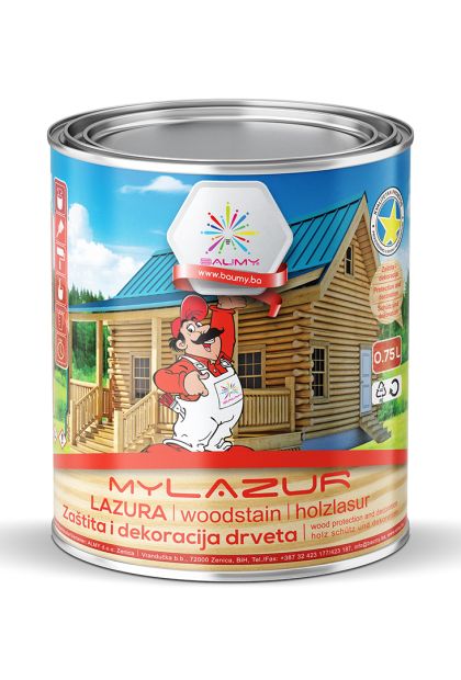 MYLAZUR ORAH dekorativni i zaštitni premaz za proizvode od drveta 2,5 L BAUMY