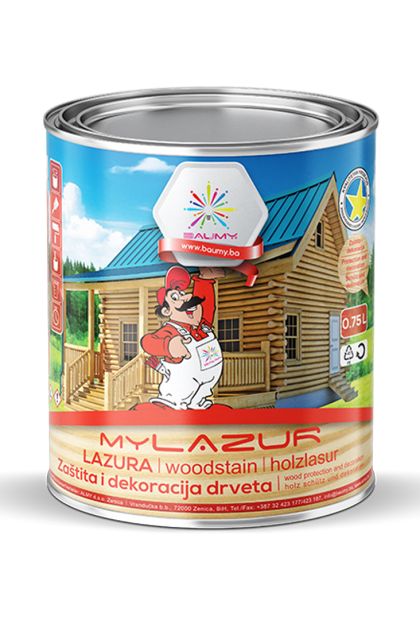 MYLAZUR ORAH, dekorativni i zaštitni premaz za proizvode od drveta, 5 L BAUMY