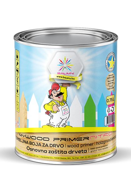 MYWOOD PRIMER NITRO, temeljna boja za drvo 0,75 L BAUMY