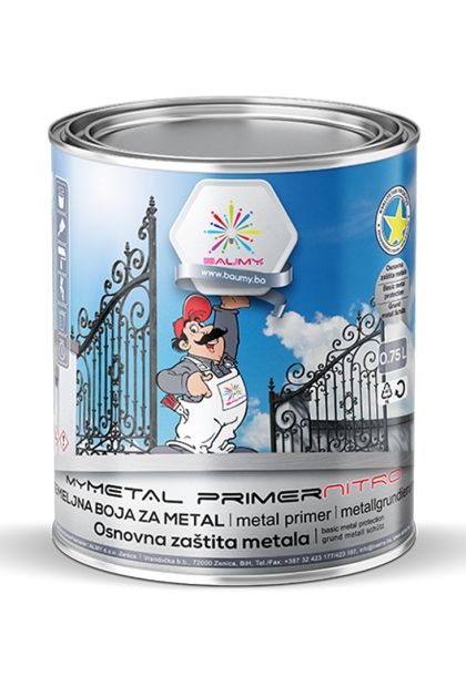 MYMETAL PRIMER NITRO CRVENI, temeljna boja za metal 0,2 L BAUMY