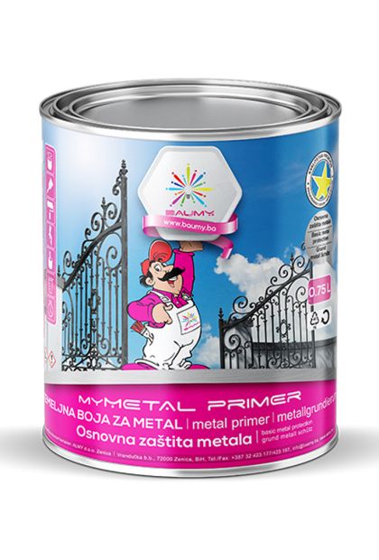 MYMETAL PRIMER, temeljna boja za metal siva 20L BAUMY