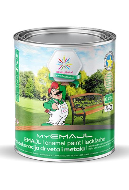 MYEMAJL ŽUTI premaz za zaštitu i dekoraciju metala i drveta 0,2 L BAUMY