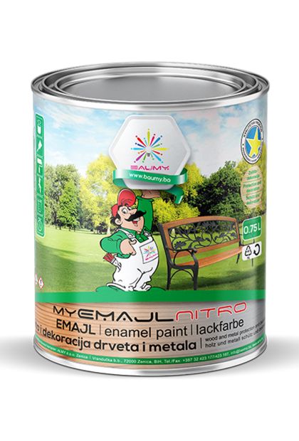 MYEMAJL SIVI NITRO premaz za zaštitu i dekoraciju metala i drveta 20 L BAUMY