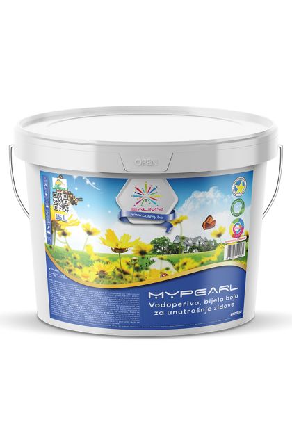 MYPEARL, vodoperiva bijela boja za unutrašnje zidove 5 L BAUMY