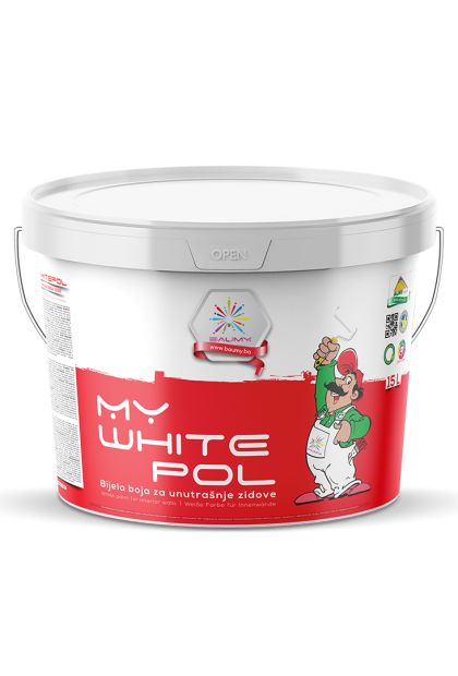 MYWHITEPOL, bijela boja za unutrašnje zidove 2 L BAUMY