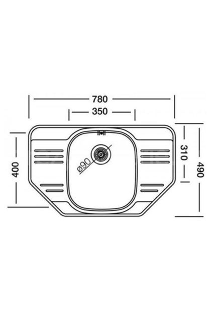 Sudoper ugaoni ALLUX 30 78X49 Alveus