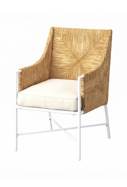 Fotelja 62x67x86 cm bijela sa jastukom i pletivom ZT-185