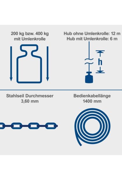 Dizalica Električna 200/400kg HRS400 Scheppach