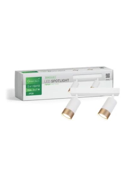 Green Tech Svjetiljka LED Spot GU10x2 Bijelo-Zlatna Boja