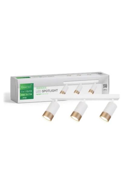 Green Tech Svjetiljka LED Spot GU10x3 Bijelo-Zlatna Boja