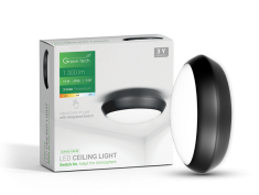 LED plafonjera crna 15W, 3000K - 4000K - 6000K  Green Tech