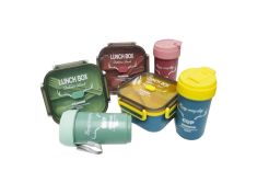 Kutija za užinu+boca - razne boje  AM 902