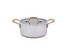 Metalac šerpa plitka inox sa poklopcem 20cm/2,8l