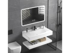 Set za kupatilo (umivaonik-polica- LED ogledalo) 80 cm AM 1309