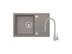 Sudoper + fleksibilna baterija metalik siva ZRDGS113