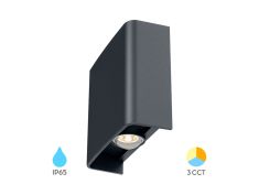 Svjetiljka baštenska zidna BRY-VECTOR-SIVA-2X1W-3U1W-IP65 BG38-03182