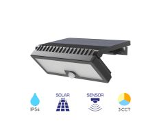 Svjetiljka zidna solarna sa senzorom BRYSOLARIS- W3-CRNA-10W-3U1-IP54 BG36-00381