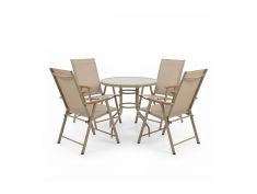 Vrtni set okrugli stol i 4 sklopive stolice ZT-3023
